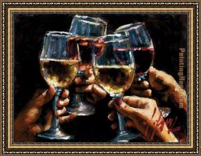 The White Rose Framed Paintings - Red White and Rose III by Fabian Perez