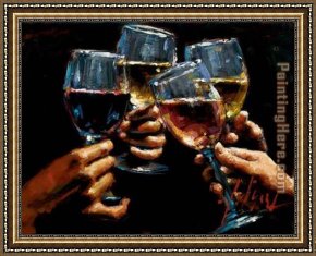 The White Rose Framed Paintings - Red White and Rose IV by Fabian Perez