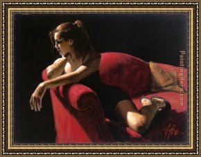Mountain Poppies III Framed Paintings - Rojo Sillion III Second State by Fabian Perez
