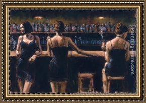 Color Study of Squares Framed Paintings - Study For 3 Girls in Bar by Fabian Perez