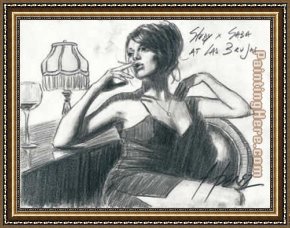 Color Study of Squares Framed Paintings - Study For Saba At Las Brujas by Fabian Perez