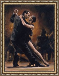 Color Study of Squares Framed Paintings - STUDY FOR TANGO II by Fabian Perez