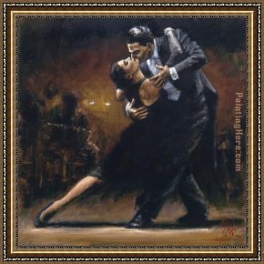 In The Rhythm of Tango Framed Paintings - Study for Tango V by Fabian Perez