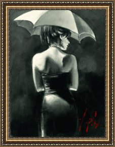Color Study of Squares Framed Paintings - Study for Woman with White Umbrella by Fabian Perez