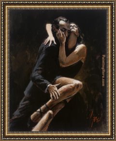 In The Rhythm of Tango Framed Paintings - Stusy for Tango by Fabian Perez