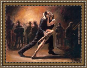 In The Rhythm of Tango Framed Paintings - Tango by Fabian Perez