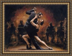 In The Rhythm of Tango Framed Paintings - TANGO II by Fabian Perez