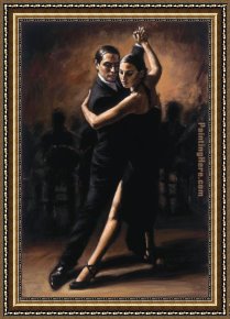 In The Rhythm of Tango Framed Paintings - TANGO VI by Fabian Perez