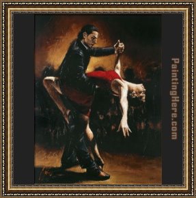 In The Rhythm of Tango Framed Paintings - Tango VII by Fabian Perez