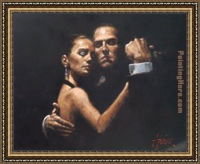 In The Rhythm of Tango Framed Paintings - the face of tango ii by Fabian Perez