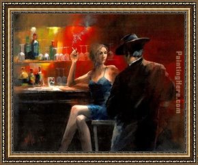 Mountain Poppies III Framed Paintings - Untitled iii by Fabian Perez