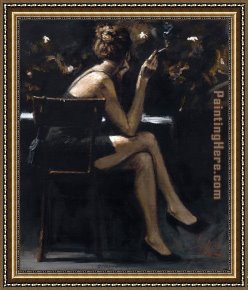 Vague Et La Perle Framed Paintings - Valerie at Las Brujas by Fabian Perez