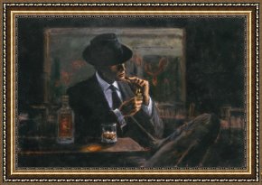 Vague Et La Perle Framed Paintings - WHISKEY AT LAS BRUJAS by Fabian Perez