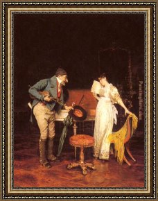 Lessons Learned by Eyears Framed Paintings - The Music Lesson by Federico Andreotti