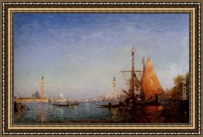 A Regatta on The Grand Canal Framed Paintings - The Grand Canal, Venice by Felix Ziem
