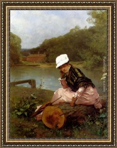 Silent Thoughts Framed Paintings - Faraway Thoughts by Ferdinand Heilbuth