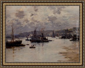 Sydney Harbour Framed Paintings - Rochester Harbour, Kent by Fernand Marie Eugene Legout-Gerard