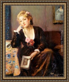 Silent Thoughts Framed Paintings - Faraway Thoughts by Fernand Toussaint