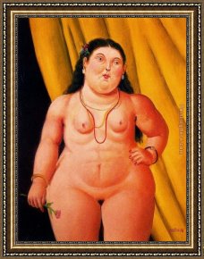 Mujeres Framed Paintings - Mujer 02 by Fernando Botero
