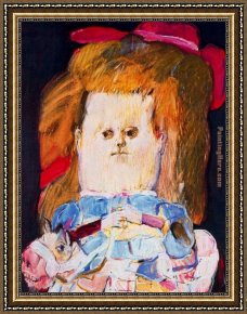 Nina Con Flor Framed Paintings - Nina sobre caballo by Fernando Botero