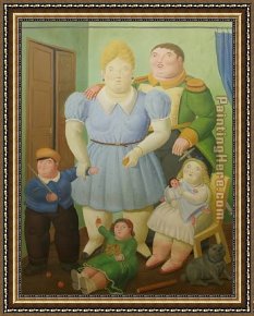 Generals Framed Paintings - The General And His Family by Fernando Botero