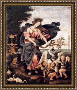 Allegory of Virtue Framed Paintings - Allegory of Music or Erato by Filippino Lippi