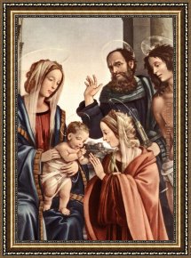 The Mystic Marriage of St. Catherine Framed Paintings - The Marriage of St Catherine2 by Filippino Lippi