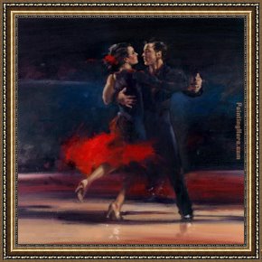 Flamenco Dancer with Fan Framed Paintings - dance series by Flamenco Dancer