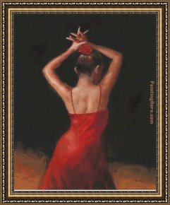 Corn Festival, (la Fiesta Del Maiz) Framed Paintings - del Flamenco by Flamenco Dancer