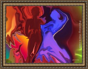 Flamenco Dancer with Fan Framed Paintings - Fiesta vintage Flamenco dancer by Flamenco Dancer