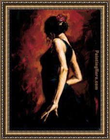 Flamenco Dancer with Fan Framed Paintings - Flamenco by Flamenco Dancer