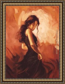 Flamenco Dancer with Fan Framed Paintings - mark spain carmen by Flamenco Dancer