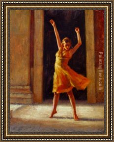 Flamenco Dancer with Fan Framed Paintings - Passion by Flamenco Dancer