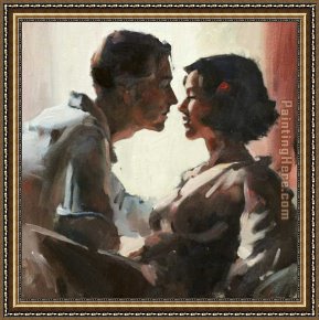 Flamenco Dancer with Fan Framed Paintings - Sealed with a Kiss by Flamenco Dancer