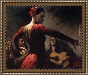 Color Study of Squares Framed Paintings - Study for Tablado Flame by Flamenco Dancer