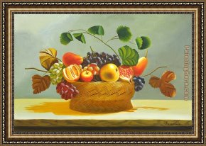 Mercado De Flores (the Flower Vendor) Framed Paintings - The Fruit Basket by flower
