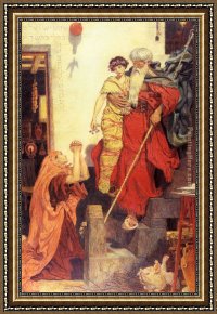 Jane Maxwell, Duchess of Gordon And Her Son The Marquis of Huntly Framed Paintings - Elijah Restoring The Widow's Son by Ford Madox Brown