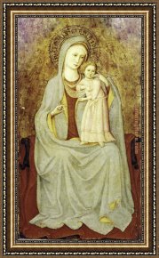 Madonna Framed Paintings - Madonna con Bambino by Fra Angelico