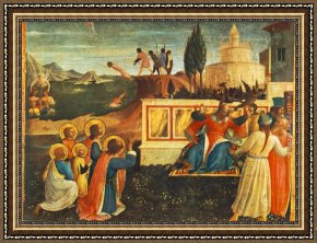Saint Cosmas And Saint Damian Salvaged Framed Paintings - Saint Cosmas and Saint Damian Salvaged by Fra Angelico