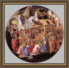 Triptych of The Adoration of The Magi Framed Paintings - Adoration of the Magi by Fra Filippo Lippi