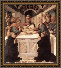 St Wolfgang Altarpiece Circumcision Framed Paintings - Circumcision by Fra Filippo Lippi