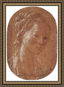 Study of The Head of an Old Woman Framed Paintings - Head of a Woman by Fra Filippo Lippi