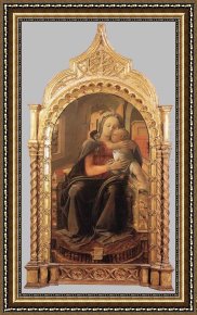 Madonna And Child with Sts Matthew And Nicholas Framed Paintings - Madonna with Child (Tarquinia Madonna) by Fra Filippo Lippi