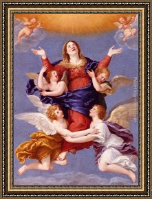 Assumption of The Virgin, Detail of The Apostles Framed Paintings - Assumption Of The Virgin by Francesco Albani