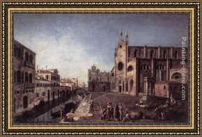 S. Francesco Della Vigna Church And Campo Framed Paintings - View of Campo Santi Giovanni e Paolo by Francesco Albotto