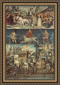 Allegory Framed Paintings - Allegory of March Triumph of Minerva by Francesco del Cossa