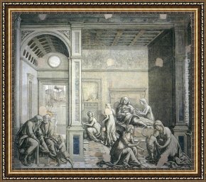 Virgin Framed Paintings - Birth of the Virgin by Francesco Di Giorgio Martini