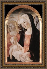 Madonna And Child with Saints And Angels Framed Paintings - Madonna and Child with an Angel by Francesco Di Giorgio Martini