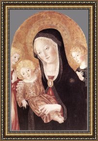 Madonna And Child with Saints And Angels Framed Paintings - Madonna and Child with Two Angels by Francesco Di Giorgio Martini