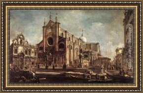 S. Francesco Della Vigna Church And Campo Framed Paintings - Campo Santi Giovanni e Paolo by Francesco Guardi